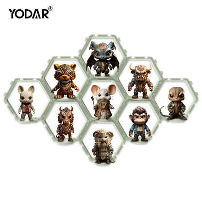 Funko Display Wall Shelf | Hexagon Ledge AllGlowing (9 PCS) - FunkoPop display stand - Yodar