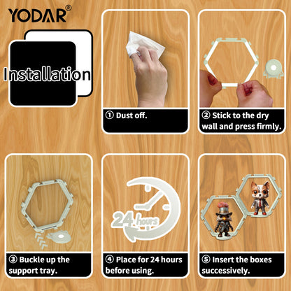 Funko Display Wall Shelf | Hexagon Ledge AllGlowing (9 PCS) - FunkoPop display stand - Yodar