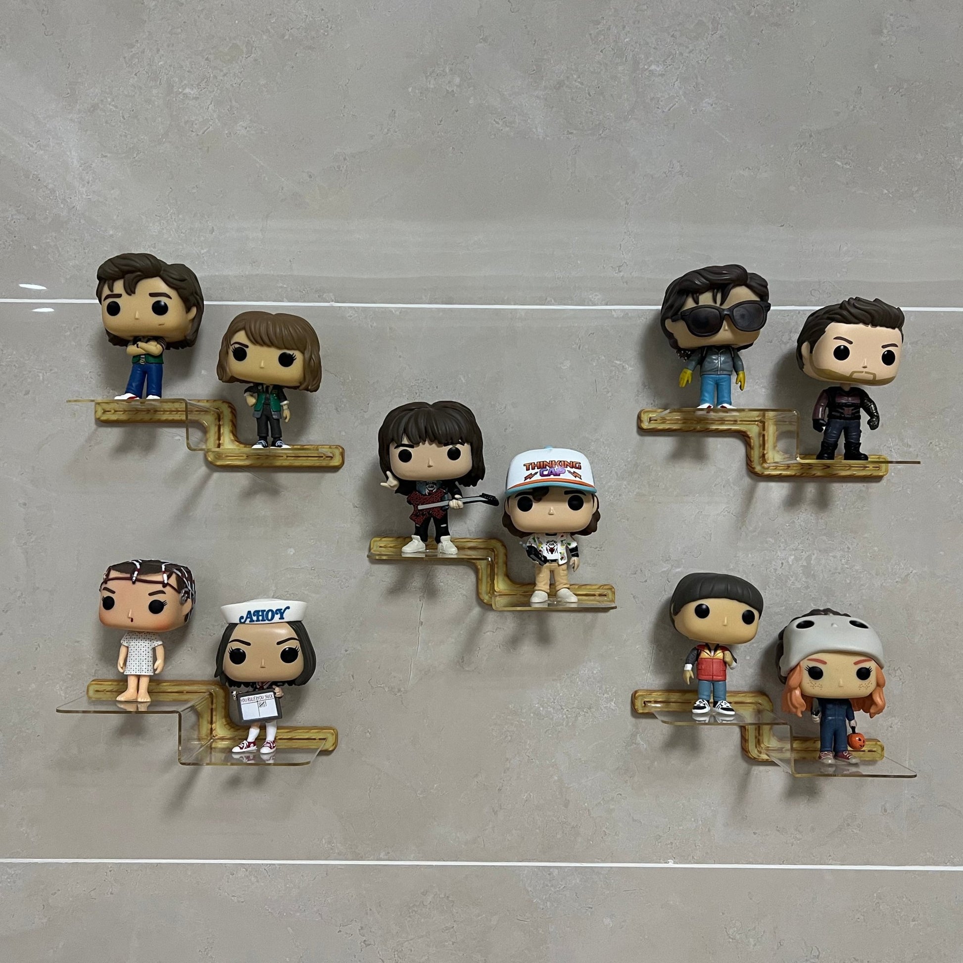Funko Display Wall Shelf | Z-Stairway-Wood grain - Yodar
